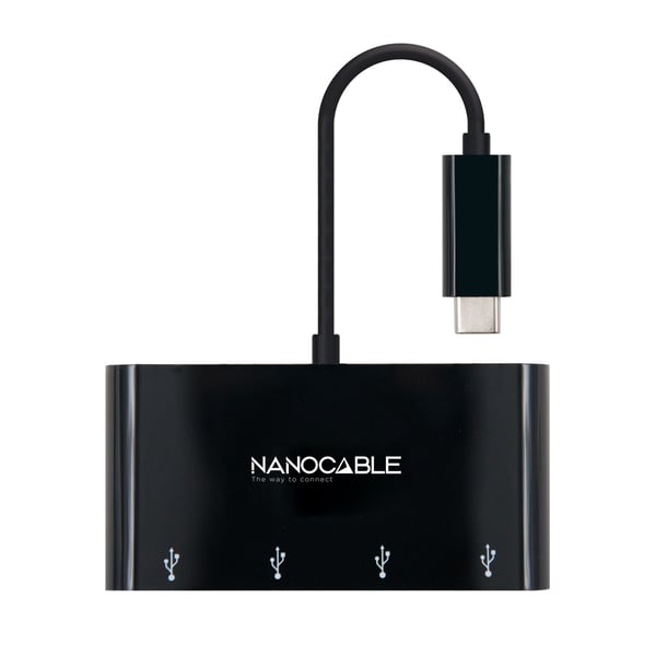 Nanocable 10.16.4401-BK keskitin USB 3.2 Gen 1 (3.1 Gen 1) Type-C Musta