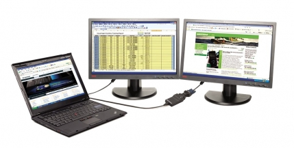 Lenovo USB 3.0 - DVI/VGA USB grafisk adapter 2048 x 1152 pixel Sort