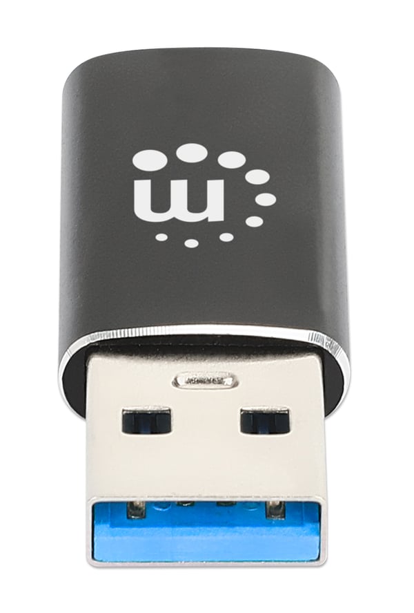 Manhattan 153980 kaapelin sukupuolenvaihtaja USB A USB C Musta