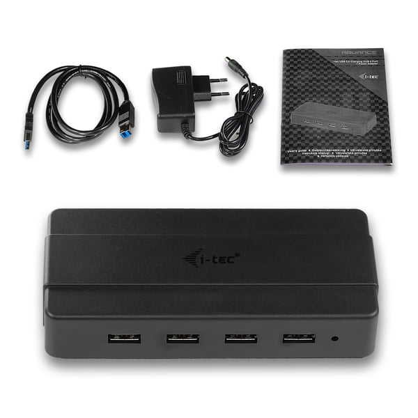 i-tec U3HUB445 gränssnittshubbar USB 3.2 Gen 1 (3.1 Gen 1) Type-B 5000 Mbit/s Svart