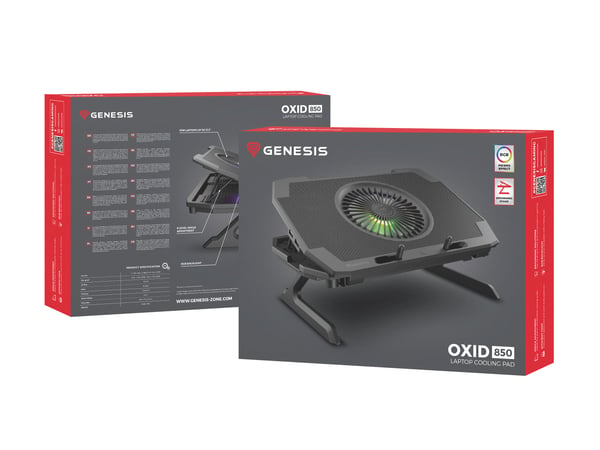 GENESIS Oxid 850 køling til laptop 43,9 cm (17.3") 2500 rpm Sort