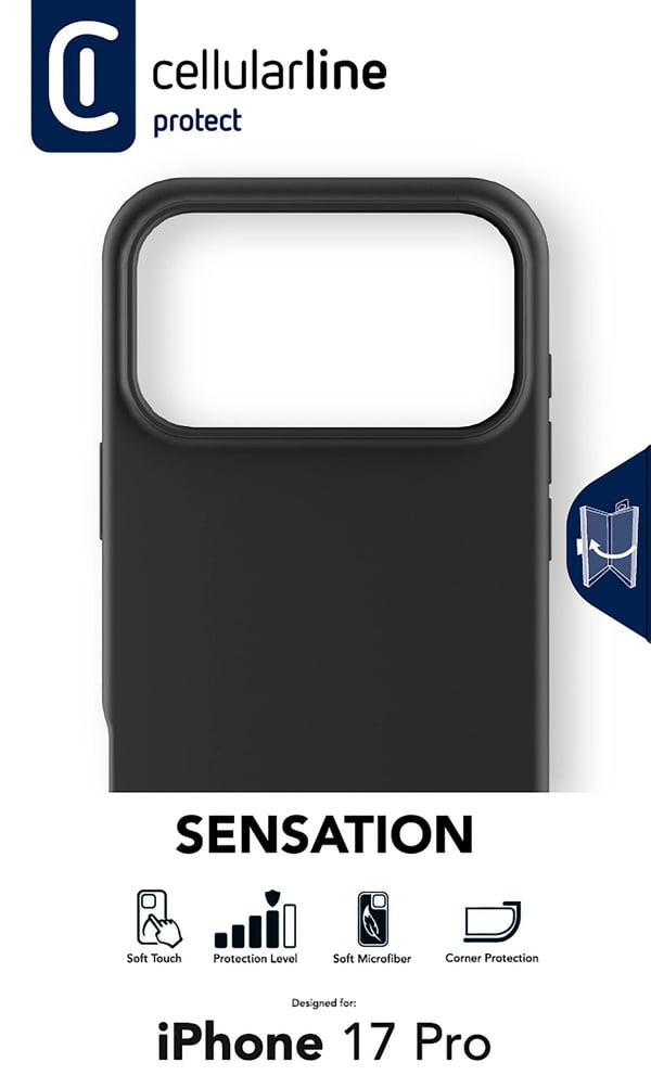 Cellularline SENSATIONIPH17PROK mobiltelefon etui 16 cm (6.3") Cover Sort