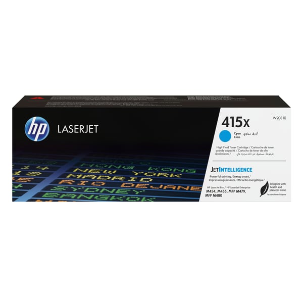HP 415X cyan original LaserJet-tonerkassett med hög kapacitet HP 415X cyan original LaserJet-tonerkassett med hög kapacitet