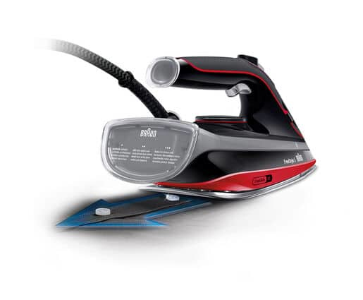 Braun TexStyle 5 SI 5057 RD Ångstrykjärn Keramisk stryksula 2700 W Svart, Röd