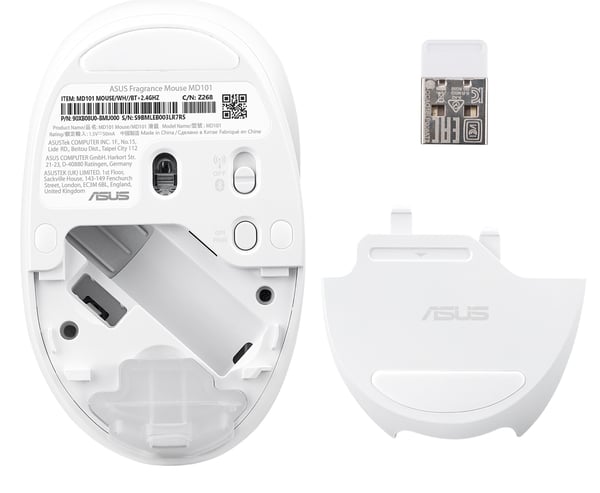 ASUS Fragrance Mouse MD101 hiiri Koti Molempikätinen RF Wireless + Bluetooth Optinen 2400 DPI