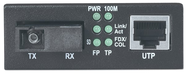 Intellinet 510530 mediakonverterare för nätverk 100 Mbit/s Enkelläge Svart