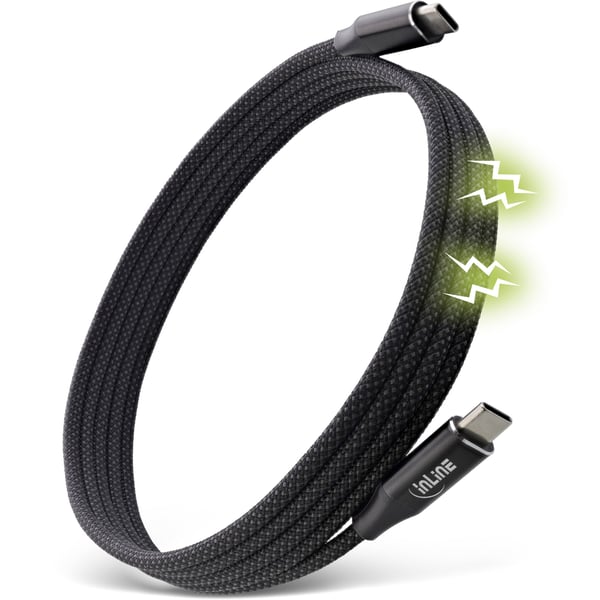 InLine 35882 USB-kablar USB 2.0 2 m USB C 0,48 Gbit/s 100 W Svart