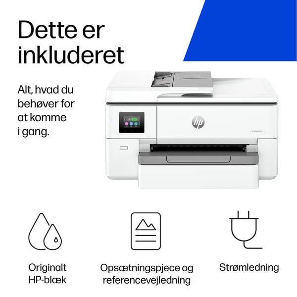 HP OfficeJet Pro 9720e Trådløst All-in-One Farve Printer, Tosidet print; Kopimaskine, scanner