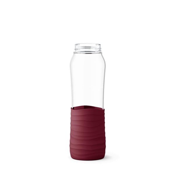 EMSA DRINK2GO Dagligt forbrug 700 ml Glas, Silikone Bordeaux, Transparent
