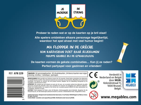 MEGABLEU Je moeder in string Brætspil Fest
