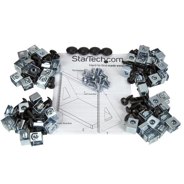 StarTech.com 2POSTRACK16 stativ 16U Fritstående reol Sort