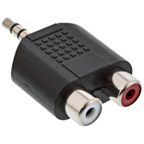 InLine 99302 kabel kønsskifter 3.5mm jack male 2x RCA F Sort