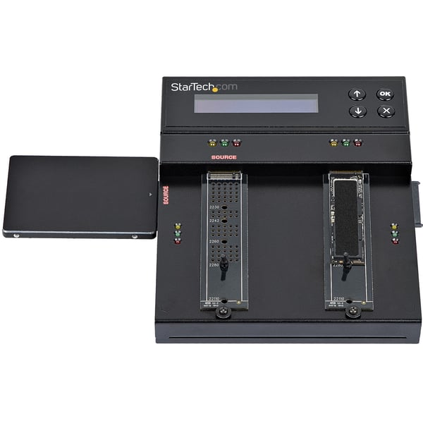 StarTech.com Fristående M.2 SATA & M.2 NVMe-duplicerare och -raderare - SATA/SSD-hårddiskar klonas/