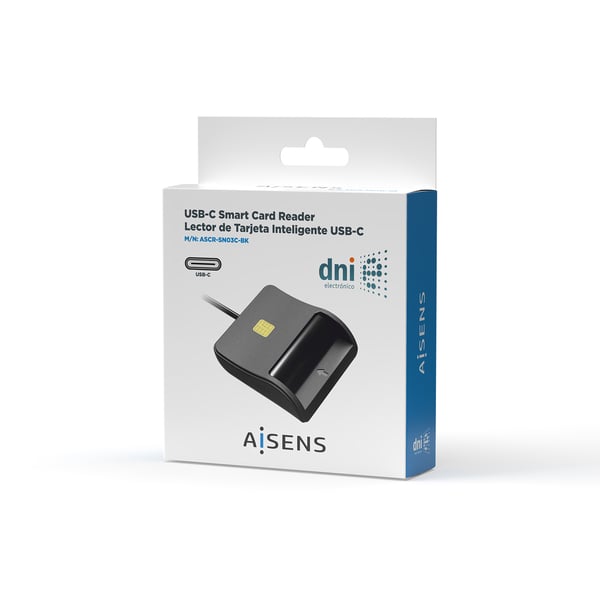 AISENS ASCR-SN03C-BK læser til adgangskontrol USB-adgangskontrollæser Sort
