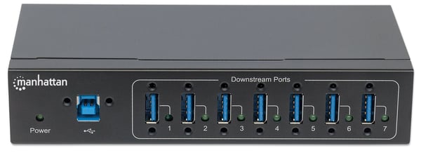 Manhattan 164405 gränssnittshubbar USB 3.2 Gen 1 (3.1 Gen 1) Type-B 5000 Mbit/s Svart