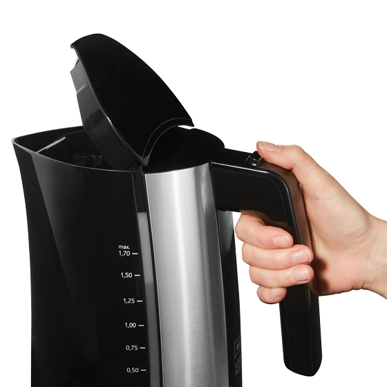 Melitta Look Aqua elkedel 1,7 L 2400 W Sort, Rustfrit stål