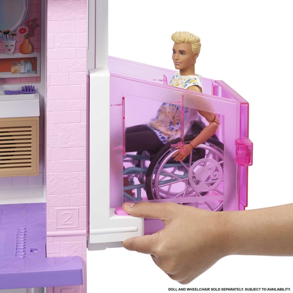 Barbie Dreamhouse Adventures Dreamhouse (114,30 cm) dukkehus med pool, rutsjebane, elevator, lys og lyde