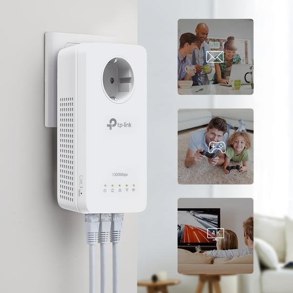 TP-Link TL-WPA8631P KIT Power Line netværksadapter 300 Mbit/s Ethernet LAN Wi-Fi Hvid 2 stk