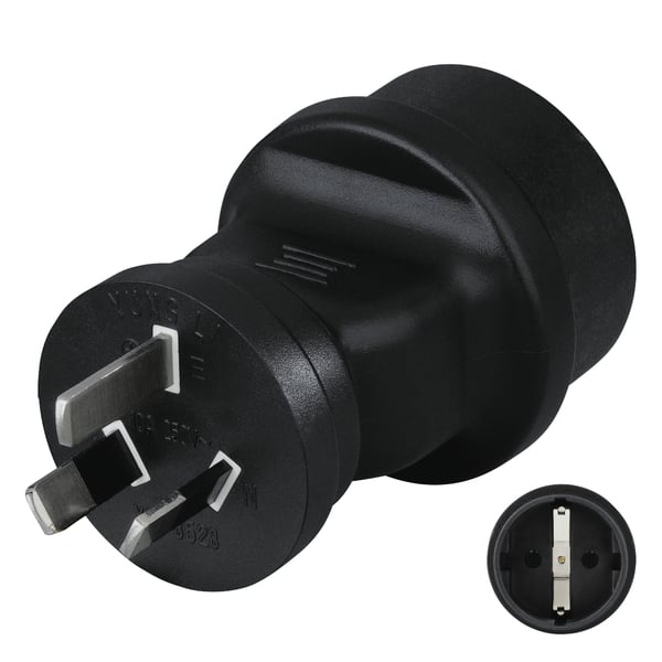 Hama 00108882 pistorasia-adapteri Tyyppi F Tyyppi I (AU) Musta