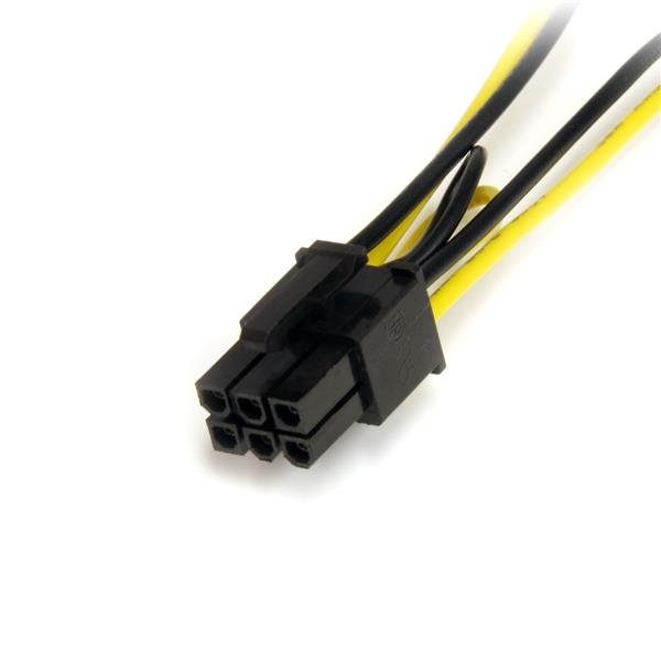 StarTech.com 15 cm SATA-virta - 6-nastainen PCI Express -näytönohjaimen virtajohto - PCIe Y-kaapelisovitin -