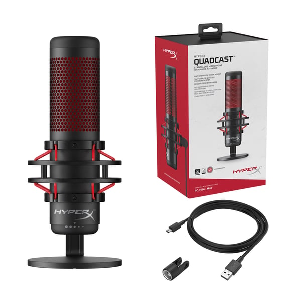 HyperX QuadCast Svart, Röd Bordsmikrofon