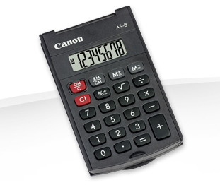 Canon AS-8 laskin Tasku Perus Musta