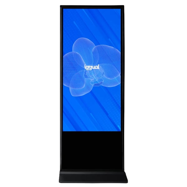 iggual Orchid 55'' Totem design 139,7 cm (55") LCD Wi-Fi 500 cd/m² 4K Ultra HD Sort Berøringsskærm Indbygget processer Windows 10 Pro