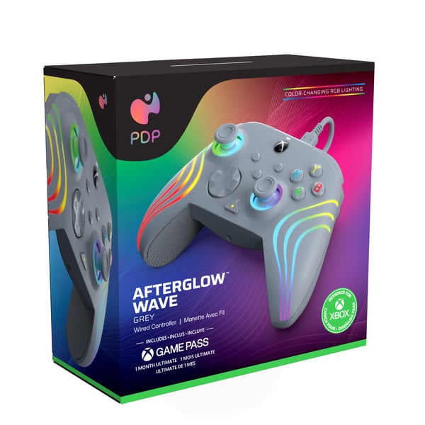 PDP Afterglow Wave Grå USB Spelplatta Analog / Digital PC, Xbox One, Xbox Series S, Xbox Series X
