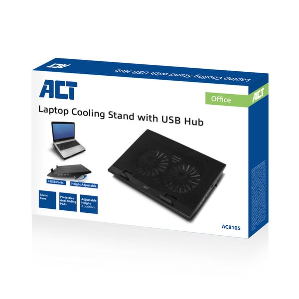 ACT AC8105 køling til laptop 43,9 cm (17.3") 2500 rpm Sort