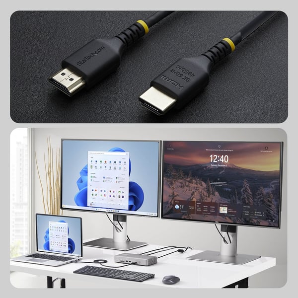 StarTech.com HDMI21-CBL-SLIM-50C HDMI-kaapeli 0,5 m HDMI-tyyppi A (vakio) Musta