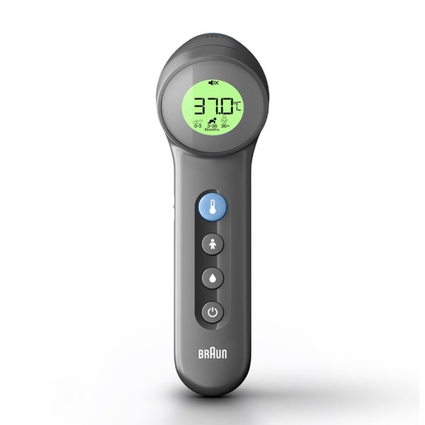 Braun BNT 400 BK Termometer med fjernregistrering Grå Pande Knapper