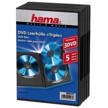 Hama DVD Triple Box, black, pack of 5 3 diskar Svart