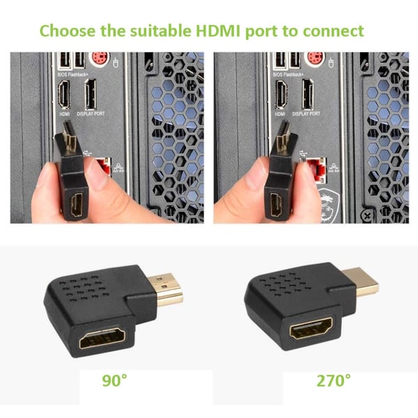 Techly HDMI M/F 270° Sort