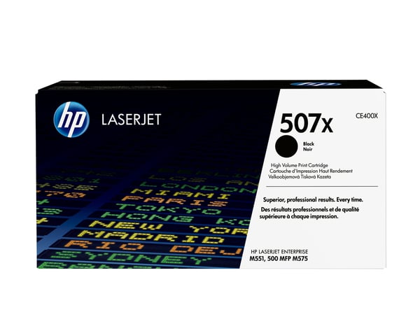 HP Original 507X LaserJet-tonerpatron med høj kapacitet, sort