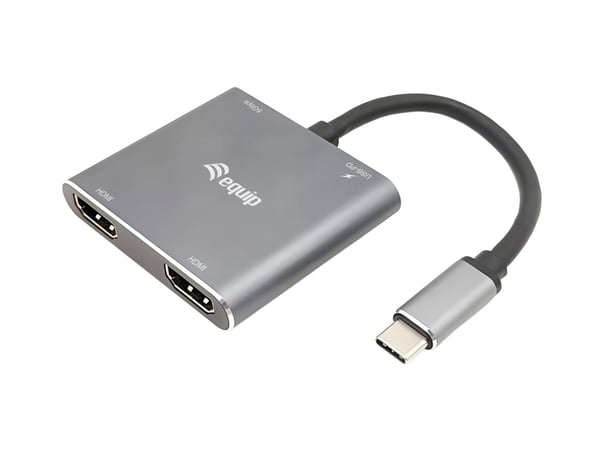 Equip 133484 dockningsstationer för bärbara datorer Kabel USB 3.2 Gen 1 (3.1 Gen 1) Type-C Silver