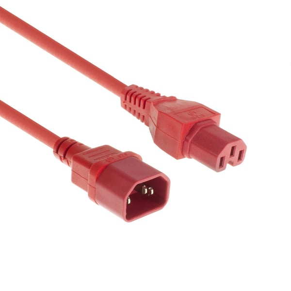 ACT AK5308 strömkablar Röd 2 m IEC C14 IEC C15