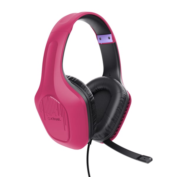 Trust GXT 790 Headset Ledningsført Spil Sort, Lyserød