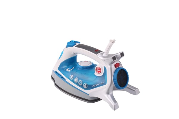 Hoover IRONflow TIF2600/1 011 Kuiva- & höyrysilitysrauta Keraaminen pohjalevy 2600 W Sininen, Läpinäkyvä