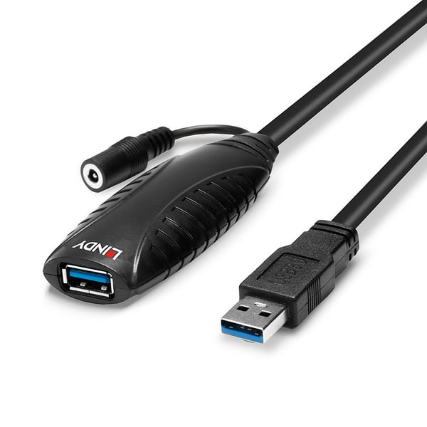 Lindy 43156 USB-kablar USB 3.2 Gen 1 (3.1 Gen 1) 10 m USB A 5 Gbit/s Svart