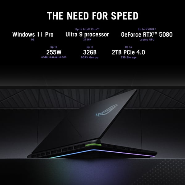 ASUS ROG Strix G18 G815LP-S9164W Intel Core Ultra 9 275HX Kannettava tietokone 45,7 cm (18") WQXGA 32 GB DDR5-SDRAM 1 TB SSD NVIDIA GeForce RTX 5070 Wi-Fi 7 (802.11be) Windows 11 Home Musta, Harmaa QWERTY Hollanti