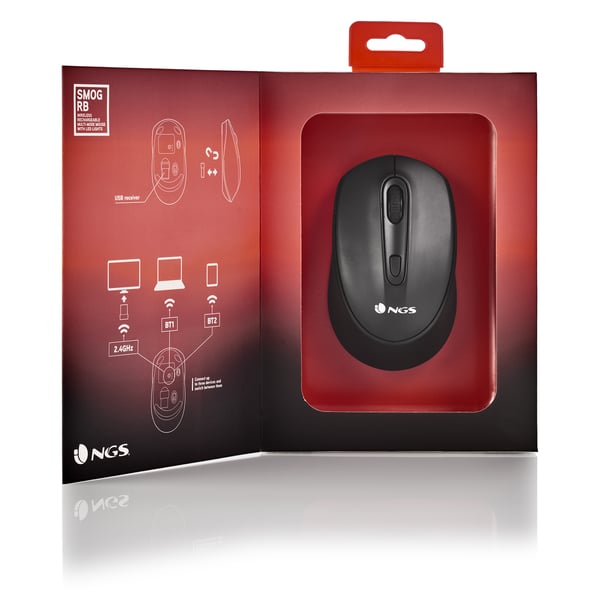 NGS SMOG-RB mus Spil Ambidextrous RF trådløs + Bluetooth Optisk 2400 dpi