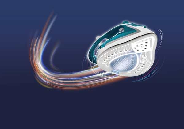 Tefal EasyGliss Plus FV5718 silitysrauta Kuiva- & höyrysilitysrauta Durilium-pohjalevy 2400 W Turkoosi, Valkoinen