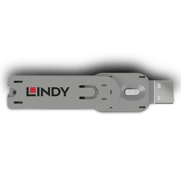 Lindy 40624 portin lukitsin Portinlukitsin USB A-tyyppi Valkoinen Akryylinitriilibutadieenistyreeni (ABS) 1 kpl