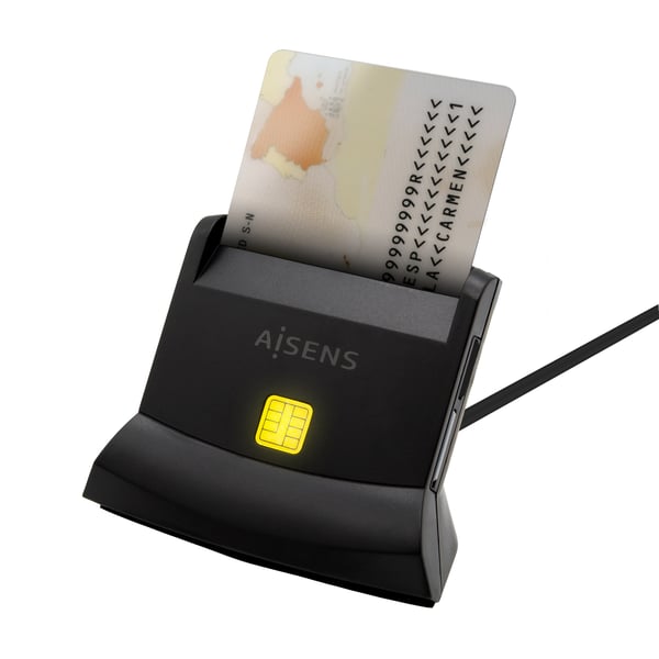 AISENS ASCR-SN04CSD-BK läsare för inpasseringskontroll USB-åtkomstkontrolläsare Svart