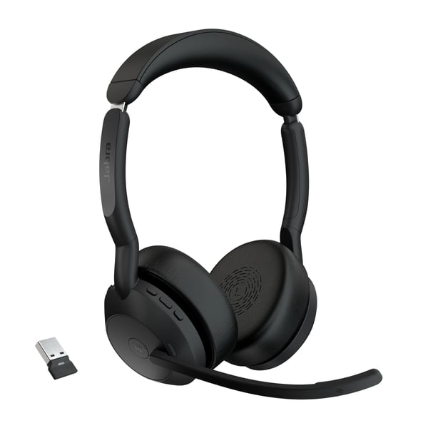 Jabra Evolve2 55 MS Stereo Headset Bluetooth ANC USB-A Svart (25599-999-999)