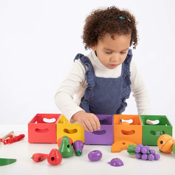 Tickit Wooden Sorting Fruit & Vegetable Crates