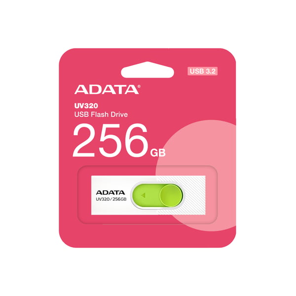 ADATA UV320 USB-sticka 256 GB USB Type-A 3.2 Gen 1 (3.1 Gen 1) Grön, Vit
