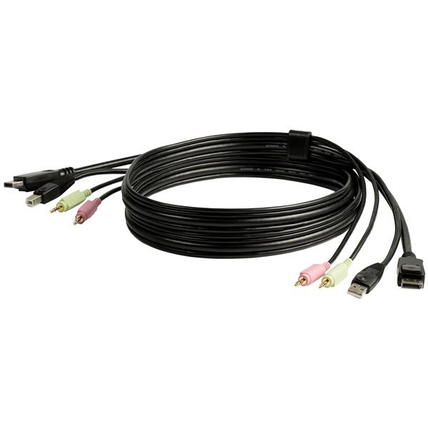 StarTech.com DP4N1USB6 KVM-kabel Sort 1,829 m