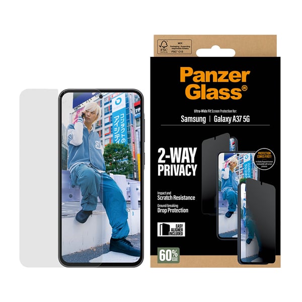 PanzerGlass ® 2-Way Privacy Skærmbeskyttelse Samsung Galaxy A37 5G | Ultra-Wide Fit m. EasyAligner