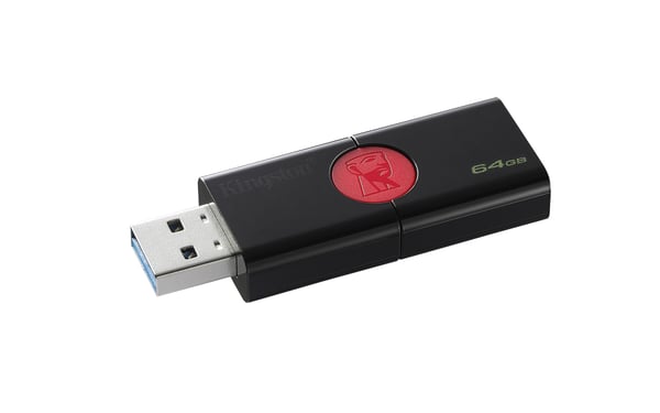 Kingston Technology DataTraveler 106 USB-nøgle 64 GB USB Type-A 3.2 Gen 1 (3.1 Gen 1) Sort, Rød